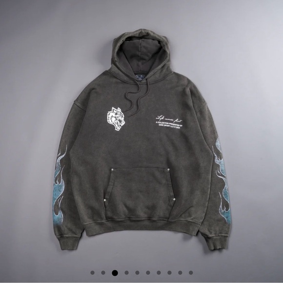 DARC SPORTS FULL THROTTLE "VINTAGE RIVET BISHOP" HOODIE IN WOLF GRAY - Picture 2 of 11